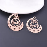 6pcs Rose Moon Charms Earring Pendant DIY Jewelry 38*31mm Brass