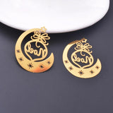 6pcs Rose Moon Charms Earring Pendant DIY Jewelry 38*31mm Brass