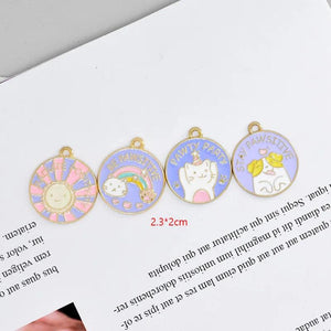 10pcs Rainbow Dog Cat Enamel Charms for Pet Jewelry Making