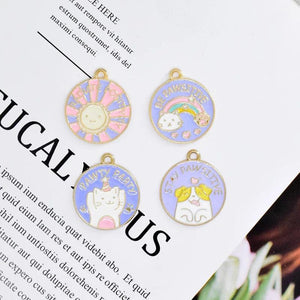 10pcs Rainbow Dog Cat Enamel Charms for Pet Jewelry Making
