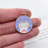 10pcs Rainbow Dog Cat Enamel Charms for Pet Jewelry Making