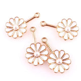 20pcs Enamel Flower Beads Pendant Charms for DIY Accessories Making