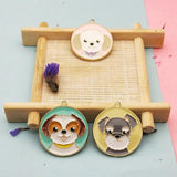 10pcs Dog Enamel Charms Pendant DIY Earring Jewelry Accessories Round Shape