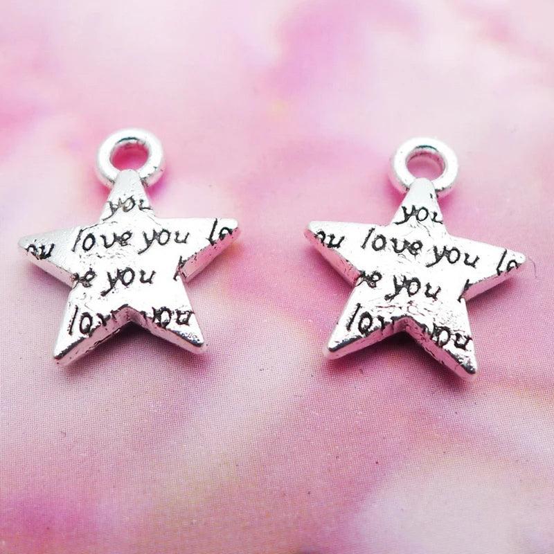 Alloy Star Charms 13*16mm 30pcs AAC539