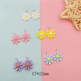 20pcs Resin Daisy Pendants Charms for DIY Jewelry Making