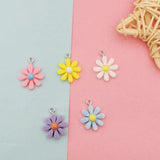 20pcs Resin Daisy Pendants Charms for DIY Jewelry Making