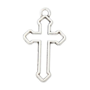 Alloy DIY Hollow Cross Charms Religious Cross Charms 22*38mm 20pcs