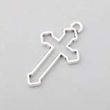 Alloy DIY Hollow Cross Charms Religious Cross Charms 22*38mm 20pcs