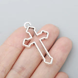 Alloy DIY Hollow Cross Charms Religious Cross Charms 22*38mm 20pcs