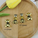 10pcs Animals Golden Tone Metal Charms, 3D Bear Rabbit Pendants