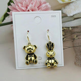10pcs Animals Golden Tone Metal Charms, 3D Bear Rabbit Pendants