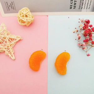 10pcs 3D Orange Slice Resin Charms 43*23MM For Jewelry Accessory