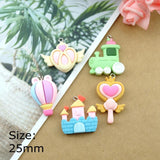 Resin Magic Castle Train Charms for DIY Jewelry Making