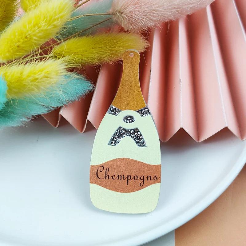 10pcs Champagne Bottle Charms for Jewelry Making