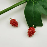 10pcs Red Strawberry Enamel Charms 3D Fruit Jewelry Making Pendant 11*18mm