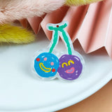10pcs Cherry Acrylic Charms For Jewelry Making Earring Keychains