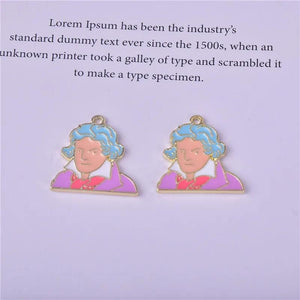 10pcs Scientist Enamel Charms Earring Bracelet DIY Jewelry