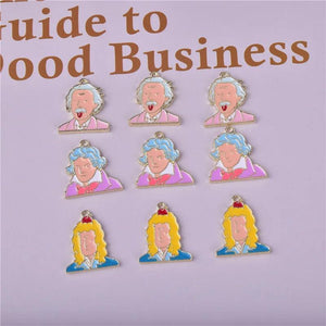 10pcs Scientist Enamel Charms Earring Bracelet DIY Jewelry