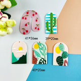 10PCS Cactus Acrylic Charms for Jewelry Making DIY Keychain Earrings