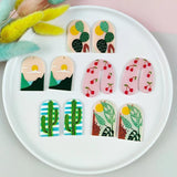 10PCS Cactus Acrylic Charms for Jewelry Making DIY Keychain Earrings