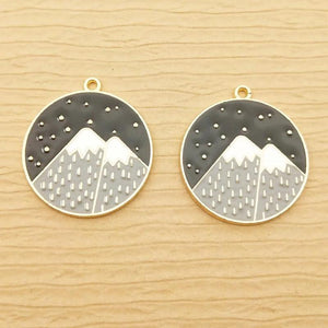 10pcs Enamel Moon Night Charm for Jewelry Making Earring Pendant DIY