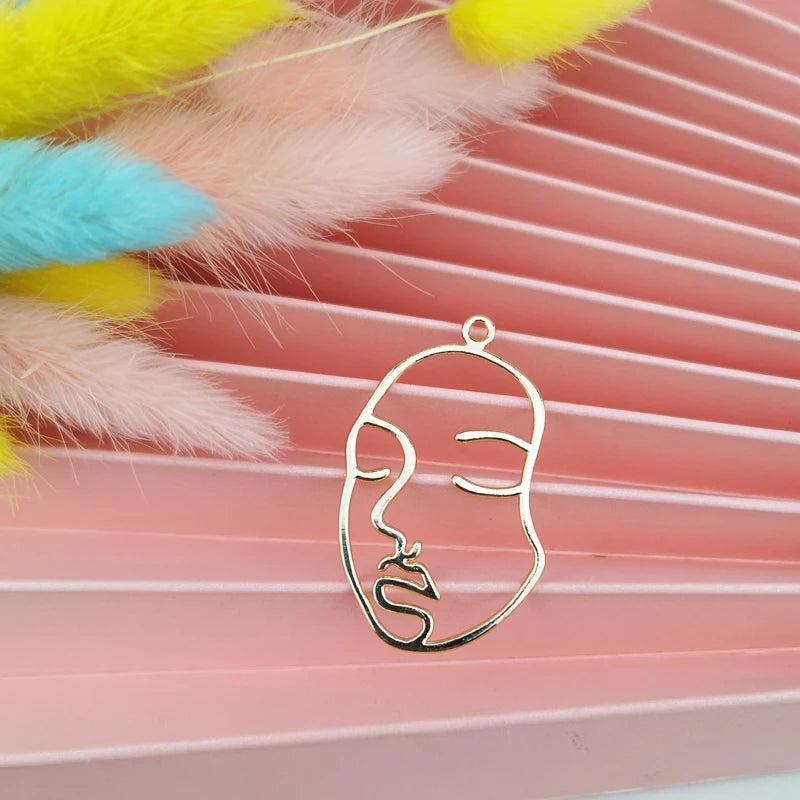 10pcs Exaggerated Human Face Charms Earrings Pendant DIY Jewelry Acces
