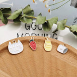 20pcs Enamel Metal Charms Cat Face Carrot Milk Bottle Earring