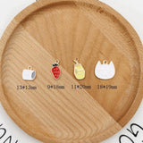 20pcs Enamel Metal Charms Cat Face Carrot Milk Bottle Earring