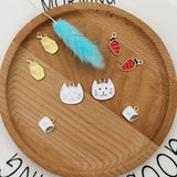 20pcs Enamel Metal Charms Cat Face Carrot Milk Bottle Earring