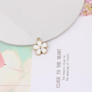 20Pcs Enamel Flowers Charms Oil Drop Metal Pendant DIY Jewelry Making