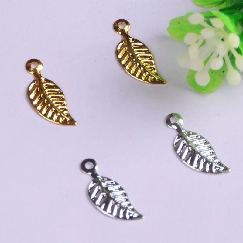 20pcs 14mm tiny leaf Hot Bead DIY European Beads Charm Bracelets findings