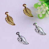 20pcs 14mm tiny leaf Hot Bead DIY European Beads Charm Bracelets findings