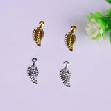 20pcs 14mm tiny leaf Hot Bead DIY European Beads Charm Bracelets findings