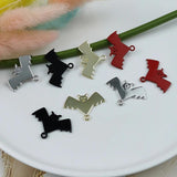 10PCS Bats Enamel Charms Halloween Alloy Pendants Earrings