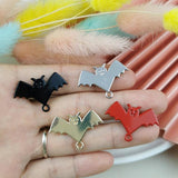 10PCS Bats Enamel Charms Halloween Alloy Pendants Earrings