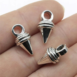 10pcs 18x9x9mm Awl Bodkin Charms Antique Silver Pendant Jewelry Findings