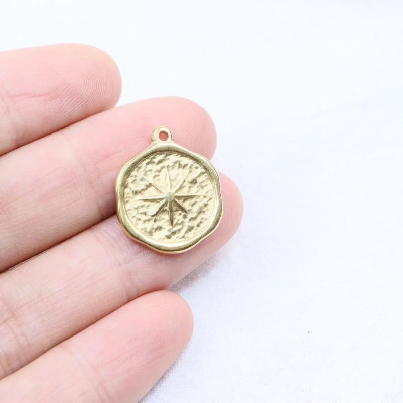 5pcs 15mm Stainless Steel Star Charms Pendant for DIY Jewelry