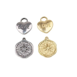 5pcs 15mm Stainless Steel Star Charms Pendant for DIY Jewelry