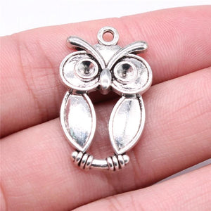 10pcs Owl Charms Antique Silver Pendant Charms For Jewelry Making