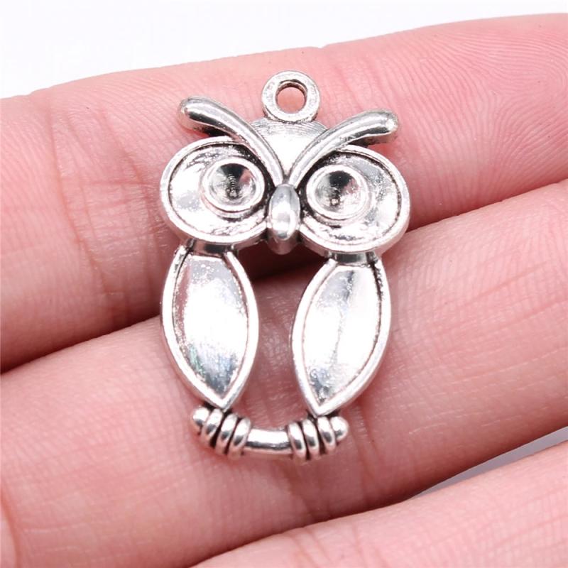 10pcs Owl Charms Antique Silver Pendant Charms For Jewelry Making
