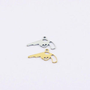 10pcs Stainless Steel Pretty Gun Charms Pendant DIY Necklace Earrings Bracelets