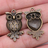 10pcs Owl Charms For Jewelry Making Antique Silver Plated Bronze Findings