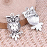 10pcs Owl Charms For Jewelry Making Antique Silver Plated Bronze Findings