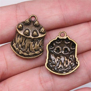 10pcs 24x18mm Birthday Cake Charms DIY Jewelry Findings