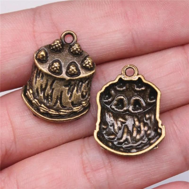 10pcs 24x18mm Birthday Cake Charms DIY Jewelry Findings
