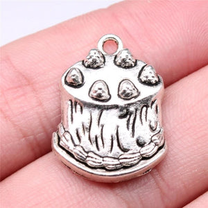 10pcs 24x18mm Birthday Cake Charms DIY Jewelry Findings