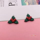 10pcs Resin Christmas Candy Cane Charm Bell Holly Pendant DIY Making