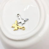 10pcs 10mm Stainless Steel High Butterfly Charms DIY Unfading 2 Colors