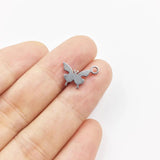 10pcs 10mm Stainless Steel High Butterfly Charms DIY Unfading 2 Colors