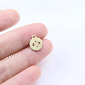 10pcs 10mm Stainless Steel Mini Eye Charms Pendant DIY Jewelry Unfading 2 Colors